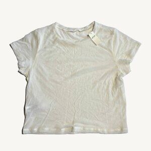 New With Tags Aerie Off White Mesh Cropped T-Shirt Size Medium